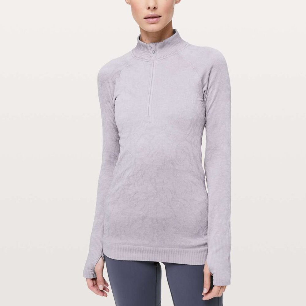 Lululemon Rest Less 1/2 Zip Lavender Grey / Lavender Grey